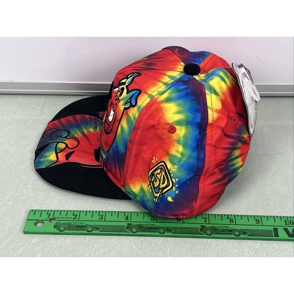 Scooby-Doo Tie Dye Rainbow Hat Baseball Cap EUC Dog Snapback Adjustable Adult - Picture 9 of 9